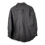 T&C Apparel Black Distressed Denim Jacket Frayed Button Women Size Medium NWOT Photo 8