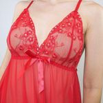 Vintage Y2K Red Lace Sequin Chemise Lingerie Size M Photo 1