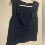 George Ruffle Tank Top Shirt | Business Casual Blue Size XL Photo 2