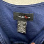 Teeze Me  Velvet Fit Flare Dress Medium Blue Silver Tank Slip Romantic Dinner Photo 6