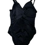 MiracleSuit  Pandora One Piece Twist Front Solid Black Swimsuit Size 10 Photo 2