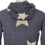 Chaser Leopard Animal Print Star Print Gray Hoodie Women’s Size XS Cropped Photo 5