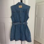 Aje Darcie Denim Blue Mini Dress Belted 90’s Wash Size 14 Photo 5