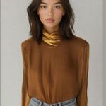 Eileen Fisher Tencel Turtleneck Sweater, Brown, Medium Photo 0