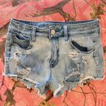 American Eagle outfitters distressed light wash ripped jean cutoff shorts Photo 0