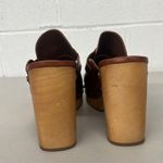 Jeffrey Campbell  sz9 Beffany dark brown loafer heels clog slip on chain buckle Photo 2