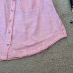 HD in Paris Anthropologie French pink white seersucker sleeveless button down S Photo 8