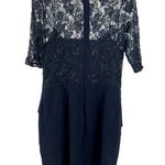 Rickie Freeman Teri Jon 12 lace dress sequin beaded navy semi Photo 0