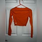 Lululemon Orange Long Sleeve Crop Top Sz 2 Photo 2