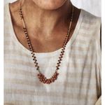 CAbi “La Boheme” Necklace – Red Teardrop Beads & Gold Chain Photo 1