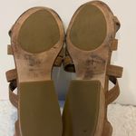 Eileen Fisher - Tan Brown Heel Strap Zipper Back Minimalist Neutral Sandals- 9.5 Photo 6