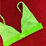SKIMS  cotton rib plunge bralette in neon green size L Photo 3