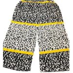 Ashley Stewart Animal Print Wide Leg Pants Pull On Black White Yellow Size 22/24 Photo 0
