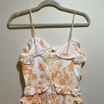 Sabo Skirt Selma Cami Ruffle Tiered Dress Size XS White Orange Yellow Floral Photo 8