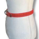 Vintage Kandell & Marcus Cherry Red Multicolor Rainbow Woven Belt Statement Photo 3