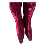 Colin Stuart  Red Velvet Leather Mid Calf Pointed Toe Heel Boots Size 7M Photo 3
