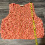 Staring At Stars  Anthropologie Neon Orange Pink White Crochet Crop Tank Top Photo 5
