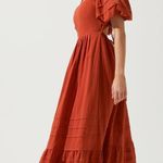 ASTR ARIZONA PUFF SLEEVE CUTOUT MIDI DRESS Photo 1