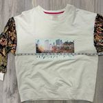 Terez NEW  Crewneck Sweatshirt Central Park Ice Rink Graphic Sequin Sleeve Size M Photo 3