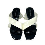 Jeffrey Campbell Laterall Ball Heel Slide Sandal Black Patent/ White/ Clear 5 Photo 1