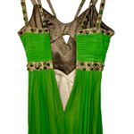 Mandalay Jade Green Gold Silk Beaded Maxi Long Gown Evening Formal Dress Women 8 Photo 9