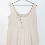 ADAY  Power Suit Scoop Neck Slim Straight Leg Jumpsuit Cream Beige Oat Size Large Photo 11