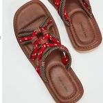 Free People NWT  Tide Up Rope Sandals in Red/Tan Photo 2
