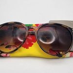 Falls Creek NWT  Tortoiseshell Sunglasses & Yellow Floral Pouch Photo 1