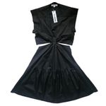 Steve Madden Amanda Black Cutout Twist Front Tiered Mini Dress XS Photo 2