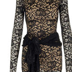 ROTATE BY BIRGER CHRISTENSEN Lace Mini Bow Tie Dress Black‎ Sz 6 Black Photo 0