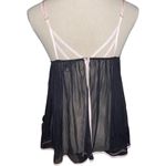 Victoria's Secret  Sheer Lace Babydoll  2 Pc Set Black Pink Size Small Photo 2
