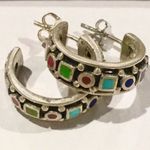 Sterling Silver Gemstone  Hoop Earrings Photo 15