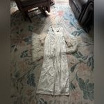 LULU’S Gracefully Modern Ivory Satin Mesh Long Sleeve Bustier Jumpsuit White Photo 4