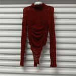 Free People Intimately  Day & Night Sheer Lace Bodysuit Top Women Small Red Thong Photo 4