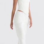House Of CB IVORY SATIN BIAS CUT MIDI SKIRT Photo 4