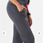 FIGS Kade Cargo Scrub Pants in Charcoal Straight Leg Red Tie size Small Petite Photo 5