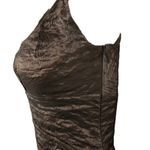 Nicole Miller  Ruched Metallic Brown Midi Dress Sz 0 Photo 3