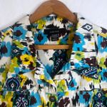 Kaktus Southwestern Print Lightweight Jacket Maximalist Cotton Bold Size Large White Photo 2