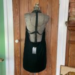 NBD NWT NBDxRevolve Lourdes Green Velvet High Neck Beaded Open Back Mini Dress~ L🧡🎀 Photo 7