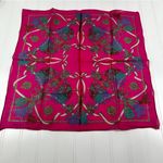 CELINE Paris Pink Blue Gold Multi Color Scarf Handkerchief Photo 6