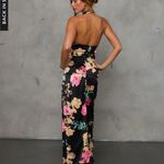 VICI  Black Floral Halter Backless Dress Photo 3