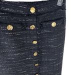 ZARA  Black Gold Blogger's Fav Tweed Buttoned Pencil Slit Skirt Women’s Small Photo 4