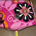 Spartina 449  make up bag zip up pink floral pouch inside some wear on bottom Photo 7