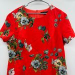Black Halo  Jodee Red Floral Sheath Dress Women’s Sz 18 Short Sleeve‎ Knee Length Photo 3