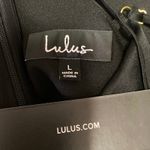 Lulus NEW  Black Silky Satin Sleeveless Ruffle Cami Camisole Mini Tank Dress Sz L Photo 3