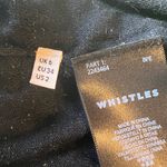 ❤️ Whistles Fine Knit Sparkly Shimmer Sweater witn Embroidered Etoiles Detail Black Size 2 Photo 5