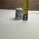 B & G Bing Porcelain White & Blue Thimble Pendant Necklace Made In Denmark Gold Photo 7