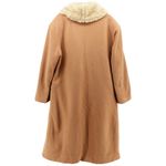 Y2K Farina 2 Penny Lane Faux Fur Trim Trench Coat Old Money Mob Wife M/L Tan Size M Photo 4