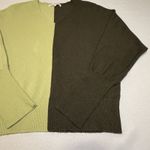 Madison Hudson Sweater Green Color Block Dolman Long Sleeve V Neck M Womens Size M Photo 6
