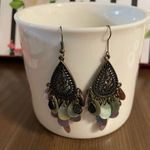 Boho Multicolored Shimmer Antique Looking Teardrop Dangle Earrings Photo 1